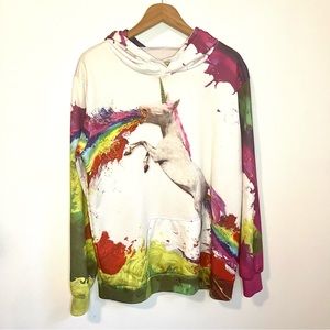 Rainbow Unicorn Hoodie Size Large #70